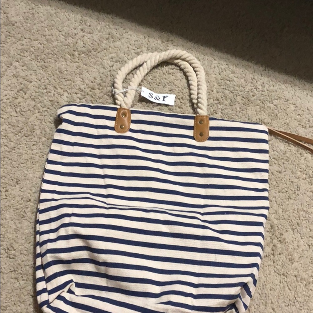 S & R navy and cream bag I NWT